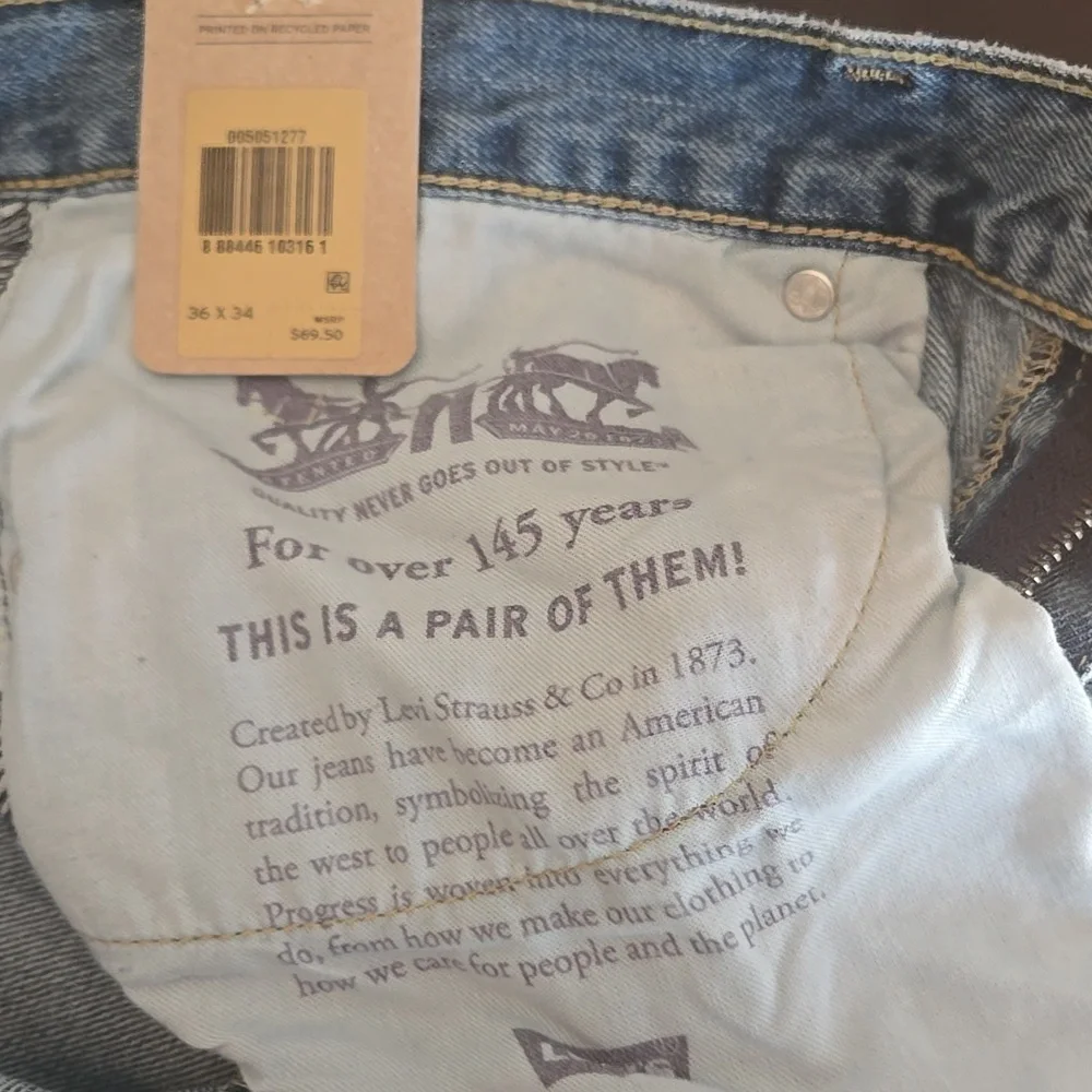 NWT Levi's 505 Regular 36x34 - Picture 3 of 6